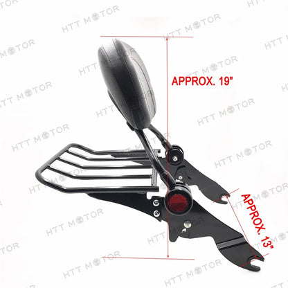 Adjustable Backrest Sissy Bar & Luggage Rack for Harley Touring 2009-2015