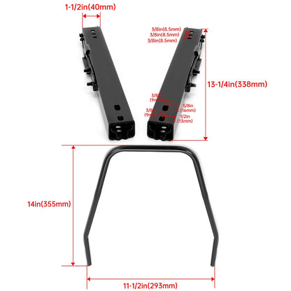Dual Seat Slider Base Mount Rail Bracket Assembly - Universal Racing Pair