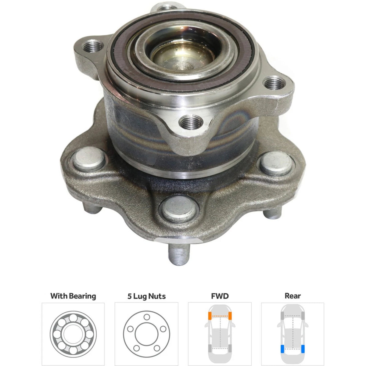Wheel Hubs for Nissan Altima (2007–2018) Rear Left & Right with Bearing