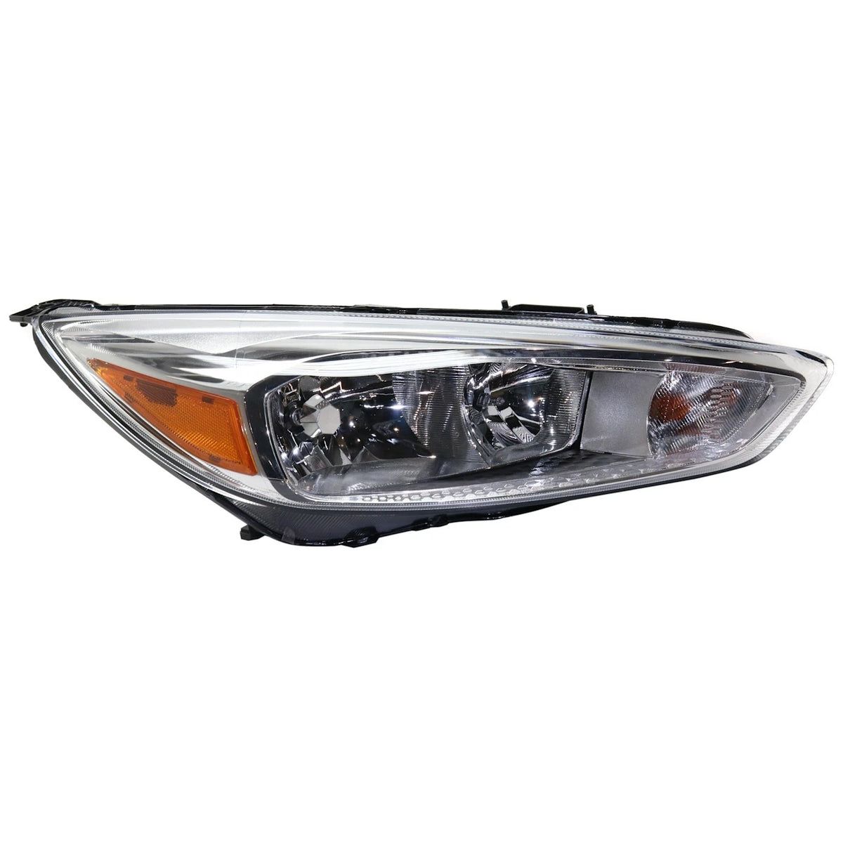 Set of 2 Halogen Headlights for Ford Focus (2015–2018) CAPA Chrome