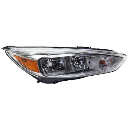 Set of 2 Halogen Headlights for Ford Focus (2015–2018) CAPA Chrome