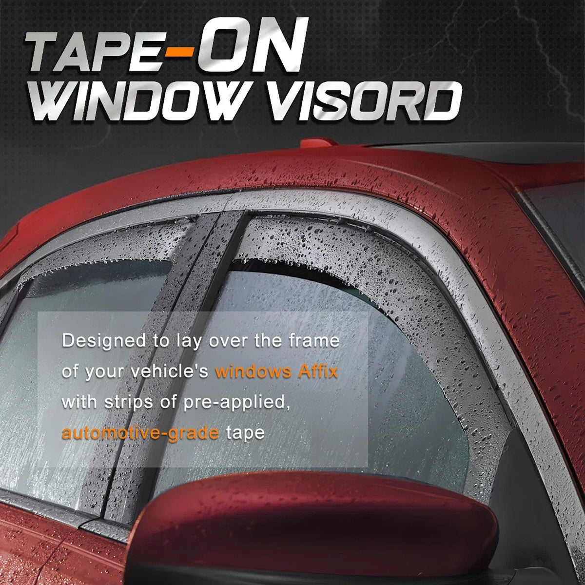 Window Visors Tape On for Dodge Challenger (2008–2018) - 2X Set