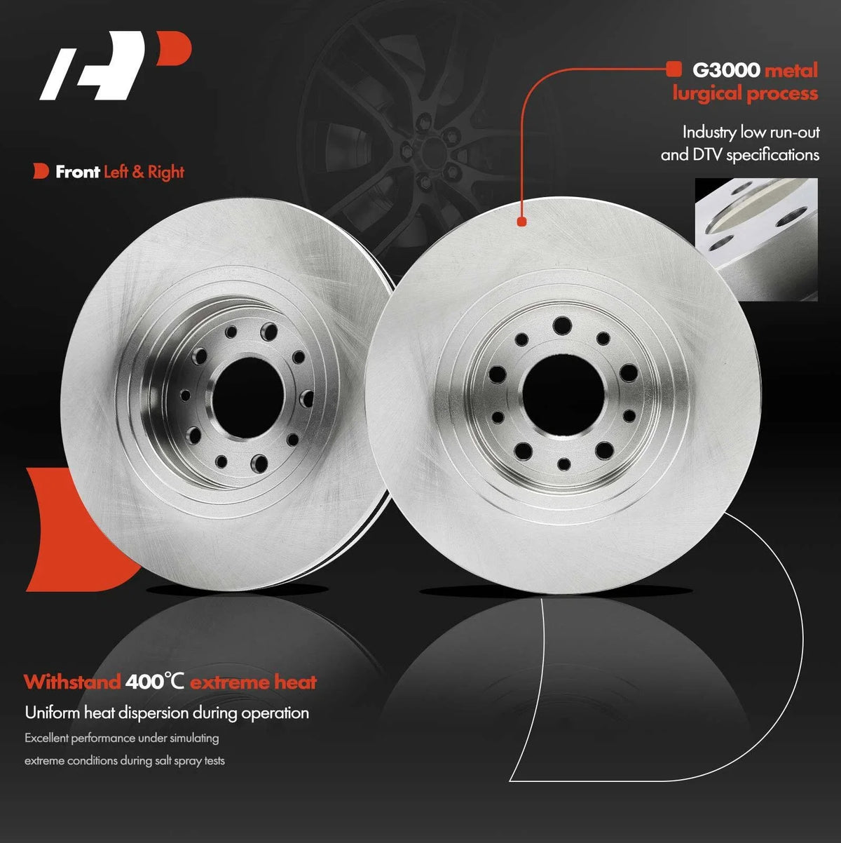 Front Brake Rotors for Ford Taurus, Taurus X, Mercury Sable (2008-2009)
