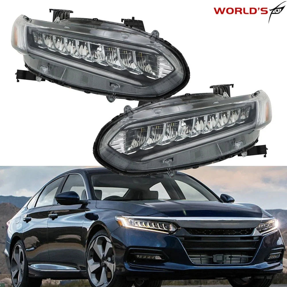 Full LED Headlights for Honda Accord (2018–2021) Chrome Clear