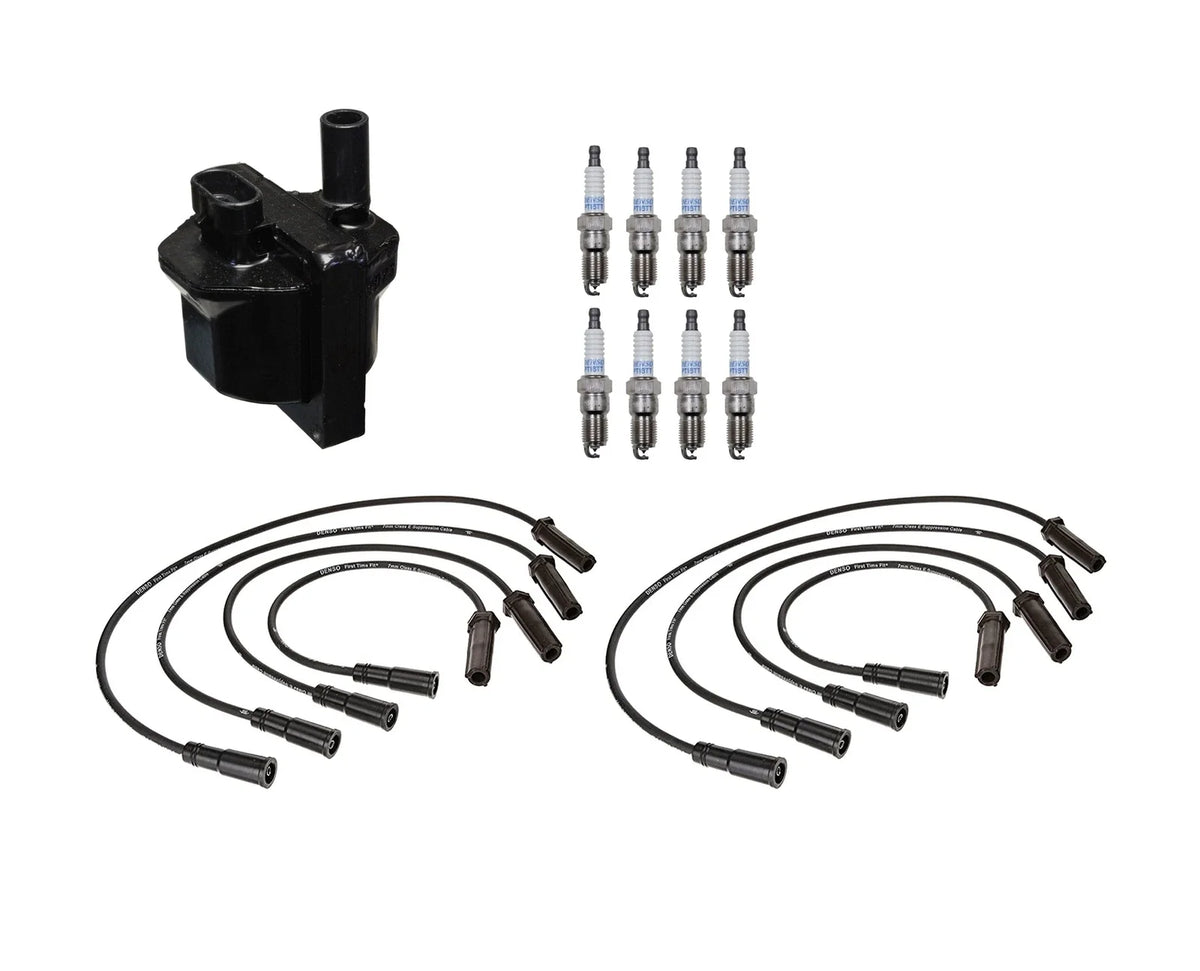 Denso Ignition Coil & Wire Set 8 Platinum TT Spark Plug Kit for GMC Chevy (1996–2002)