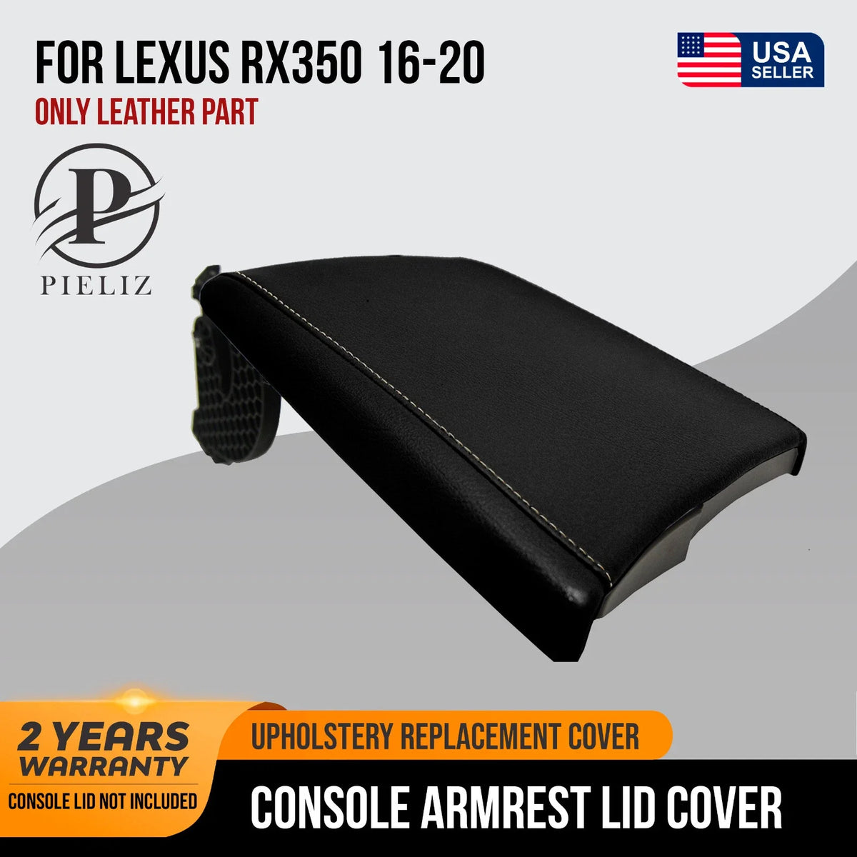 Console Lid Armrest Cover for Lexus RX350 (2016–2020) Beige Stitch
