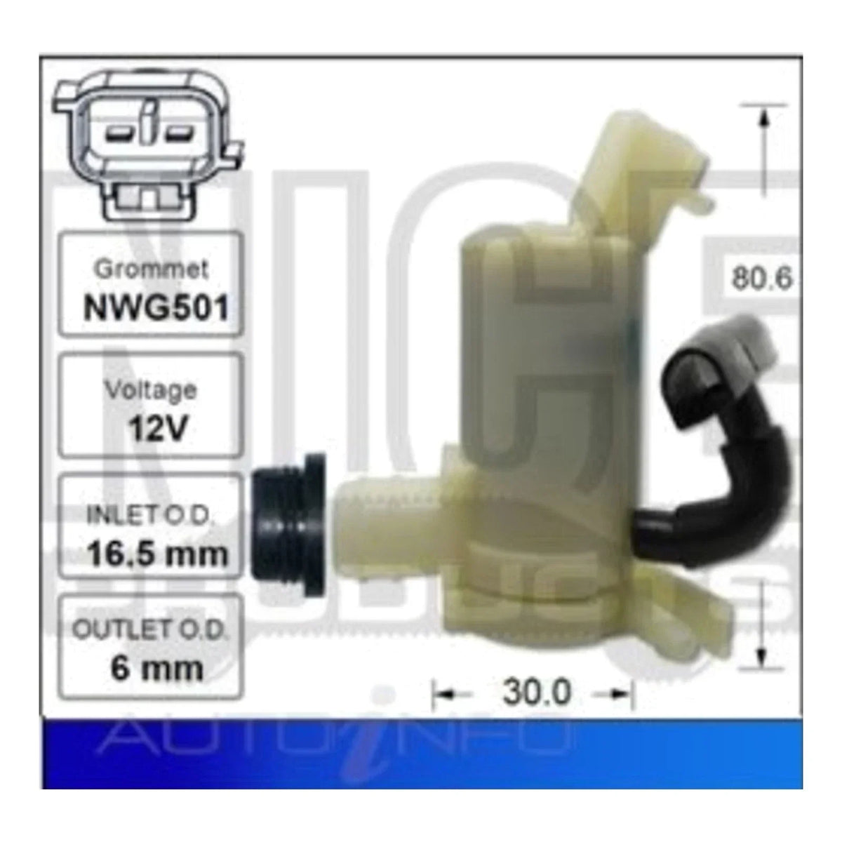 Front Washer Pump for Mitsubishi Mirage LA (2014-2017) - Windscreen