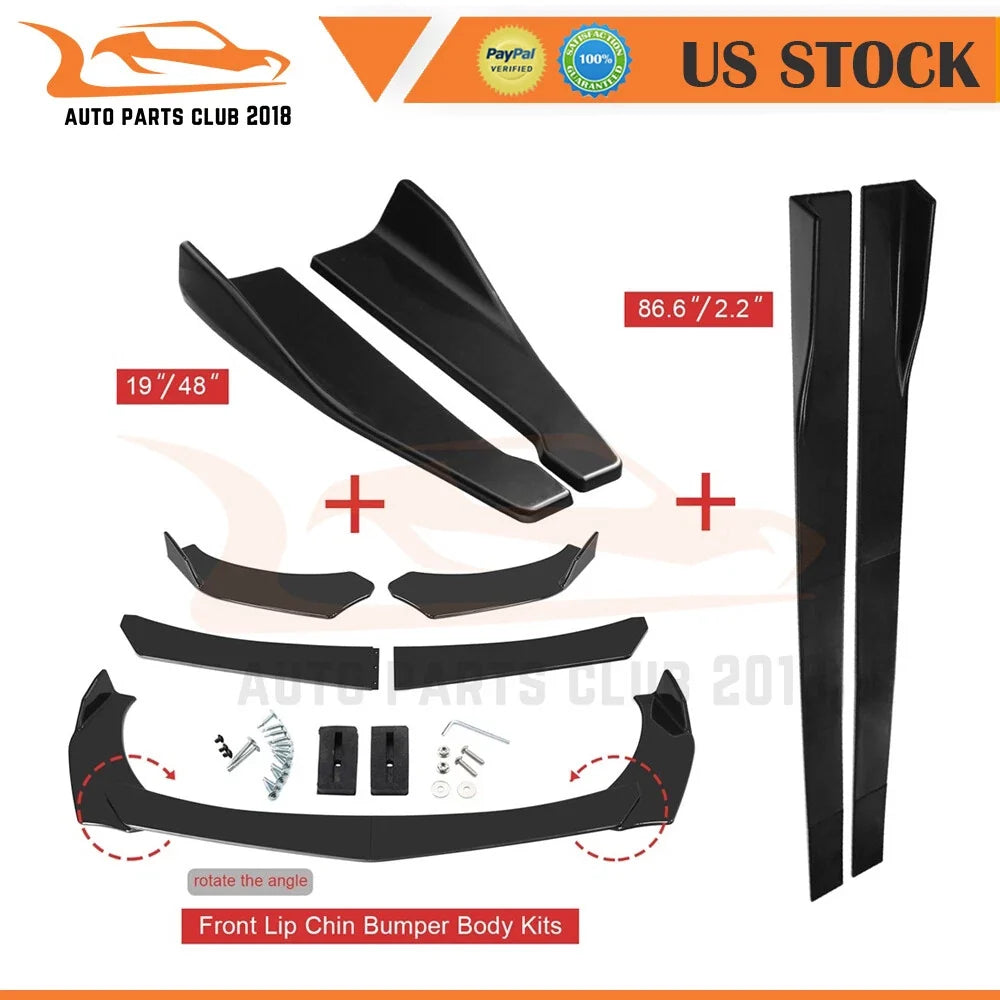 Front Bumper Lip and Side Skirt Splitter for BMW