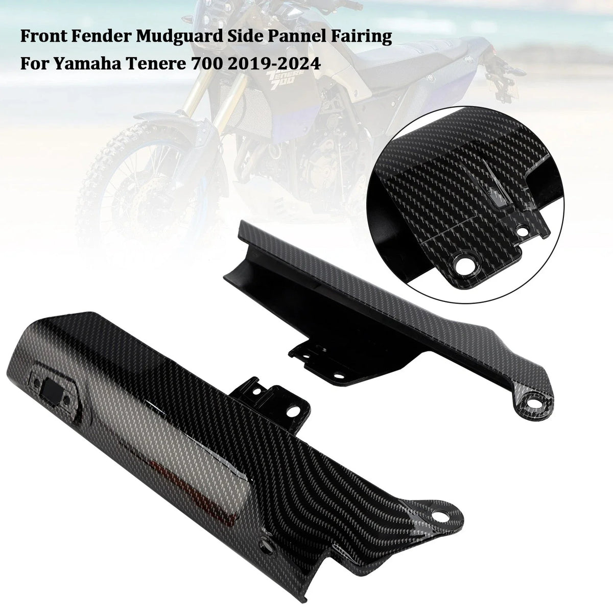 Carbon Front Side Panel Fender Protector for Yamaha Tenere 700 (2019–2024)