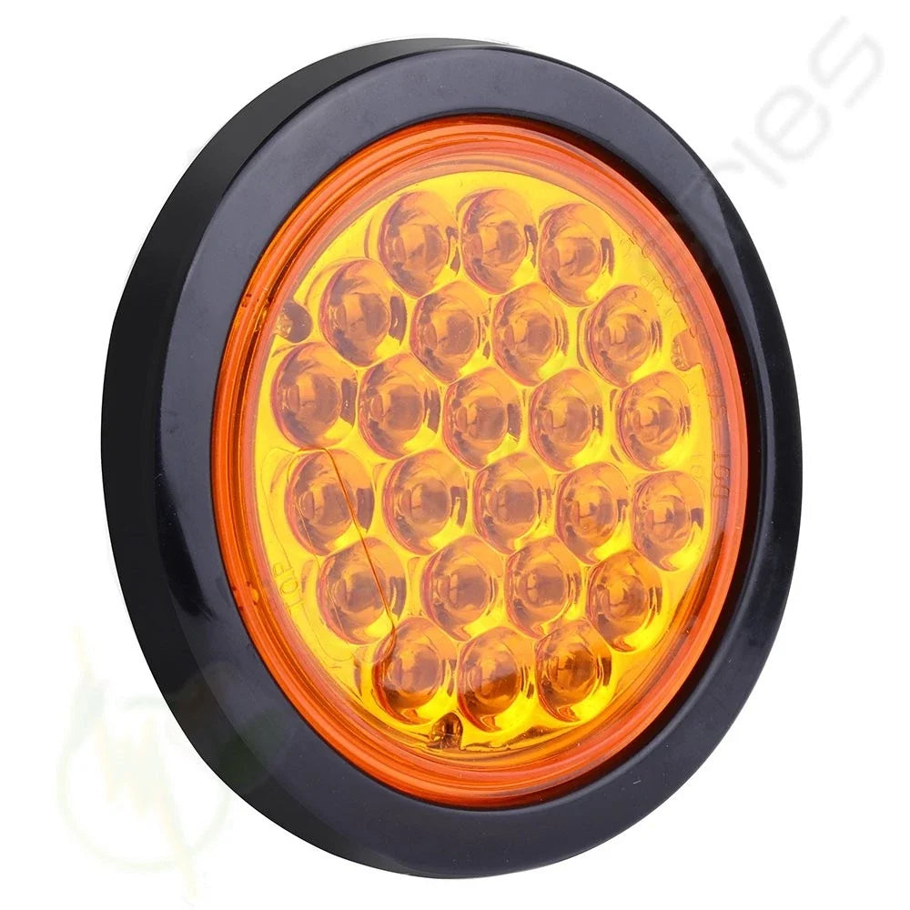 LED Side Marker Tail Lights 15pcs Round Amber for 24V Trailer Clearance