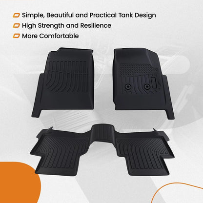 Anti-Slip TPE Floor Mat Set for Chevy Colorado Crew Cab (2015-2022)