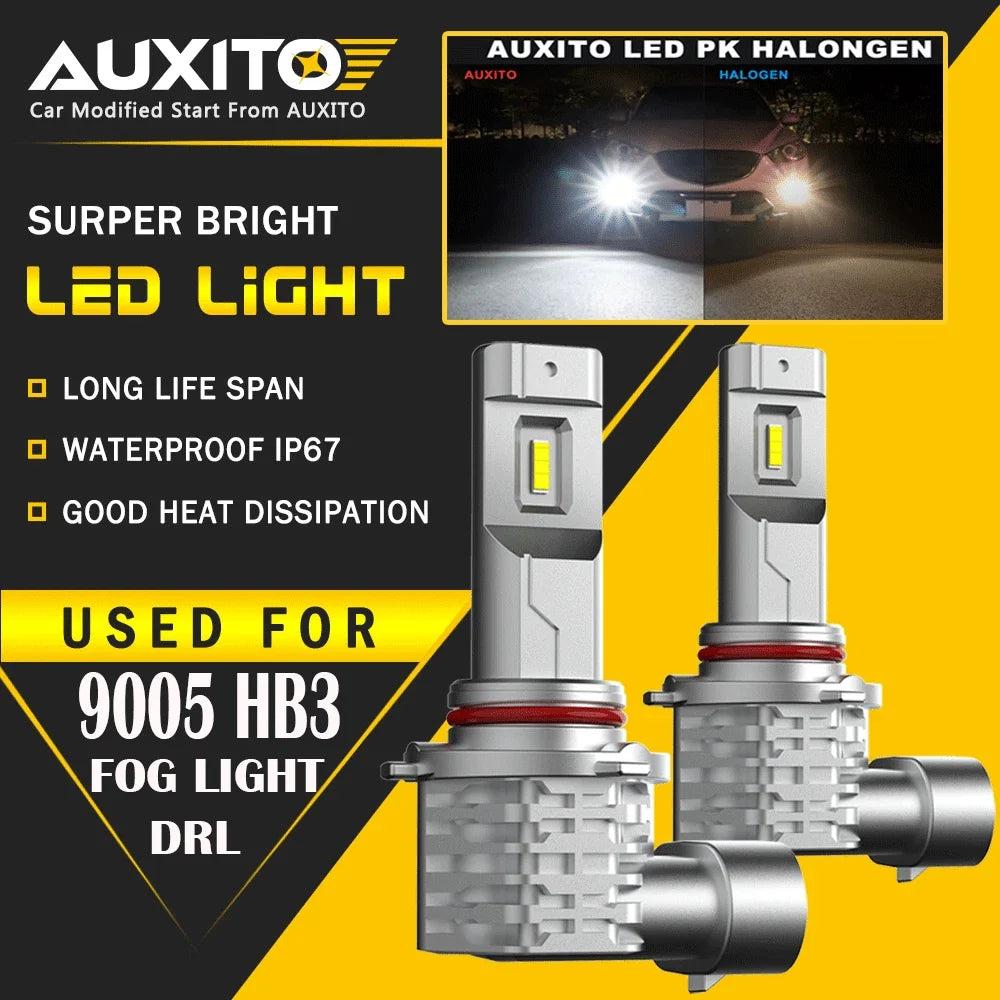 9005 HB3 LED Headlight Bulbs for High/Low Beam (6500K, CANBUS) Kit