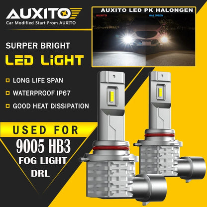 9005 HB3 LED Headlight Bulbs for High/Low Beam (6500K, CANBUS) Kit
