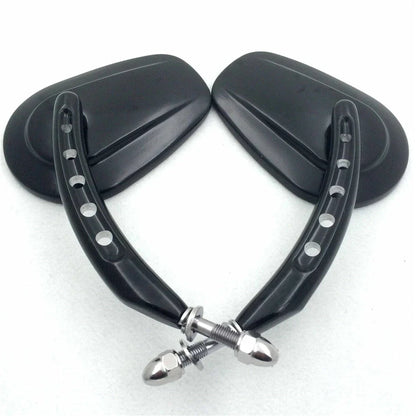 8mm Big Black Side Mirrors for Harley Dyna Super Glide 2005-2017
