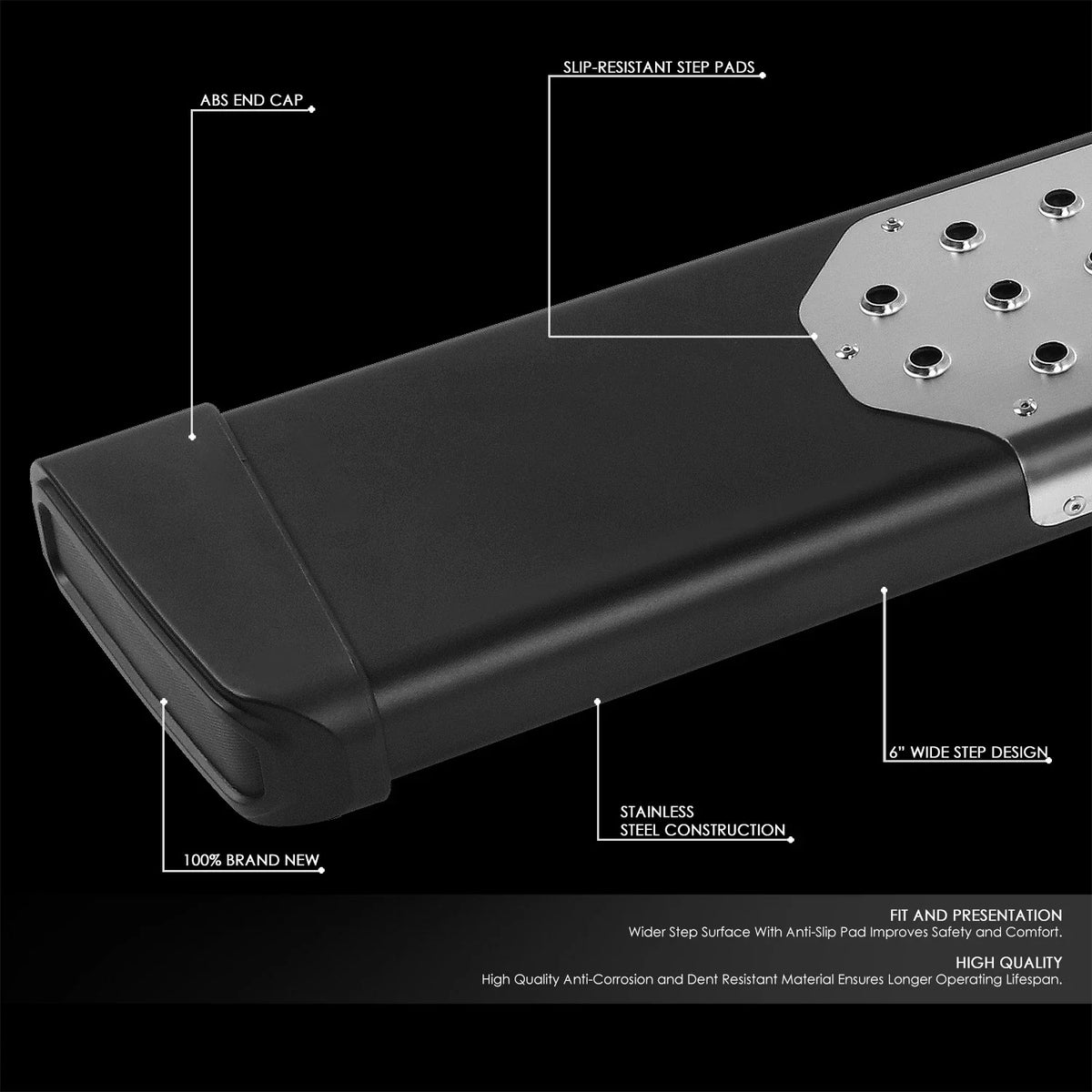 J2 Side Step Bar Running Boards for Silverado Sierra Crew Cab (2007–2019)