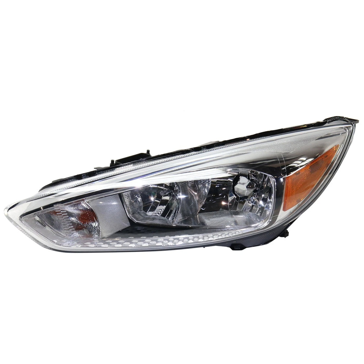 Set of 2 Halogen Headlights for Ford Focus (2015–2018) CAPA Chrome