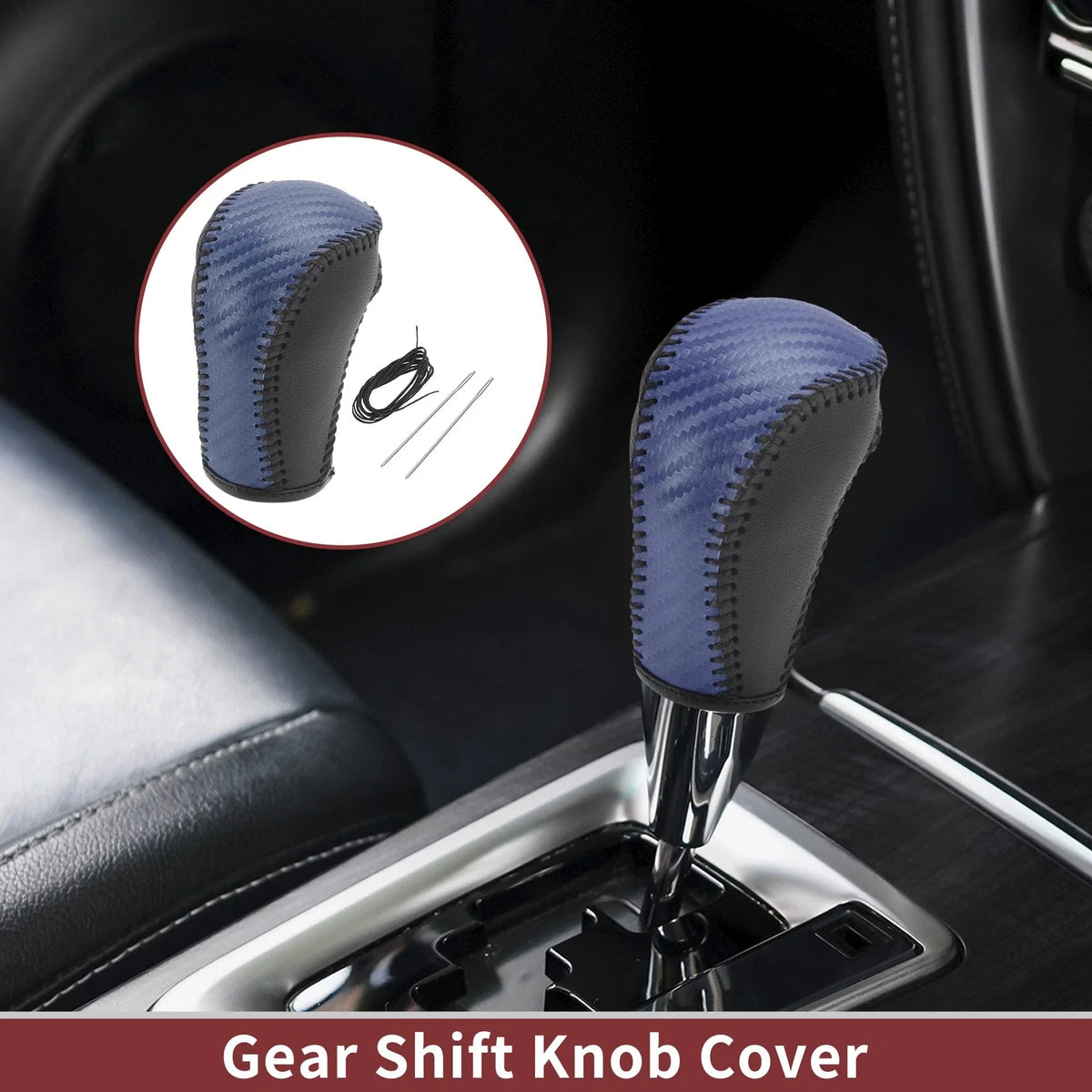 Gear Shift Knob Cover for Mazda CX-5 (2013–2014) Blue Faux Leather