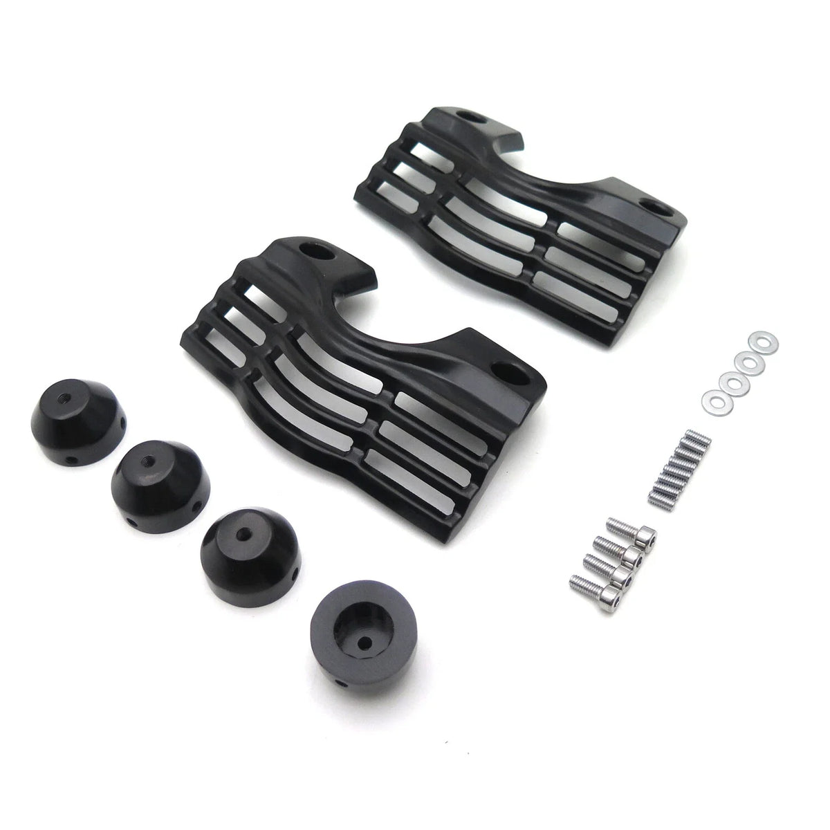 Finned Black Spark Plug Head Bolt Covers for Harley FLT Touring