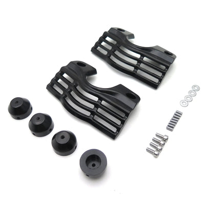 Finned Black Spark Plug Head Bolt Covers for Harley FLT Touring