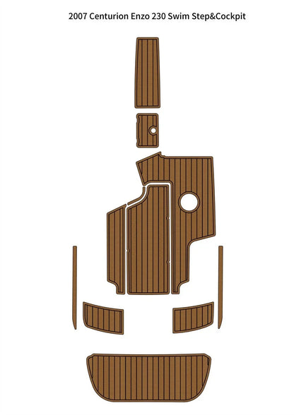 Swim Platform Cockpit Pad for Centurion Enzo 230 (2007) - EVA Teak Deck Floor Mat