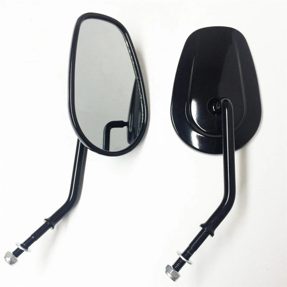 Black Rearview Mirrors for Harley Davidson FLSTC FXDB DYNA FXDF FLSTF (8mm)