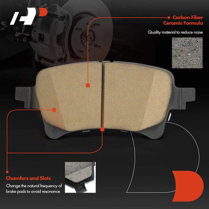 4-Piece Rear Brake Pad Set for Jeep Wrangler JL 2021-2023 with Hardware