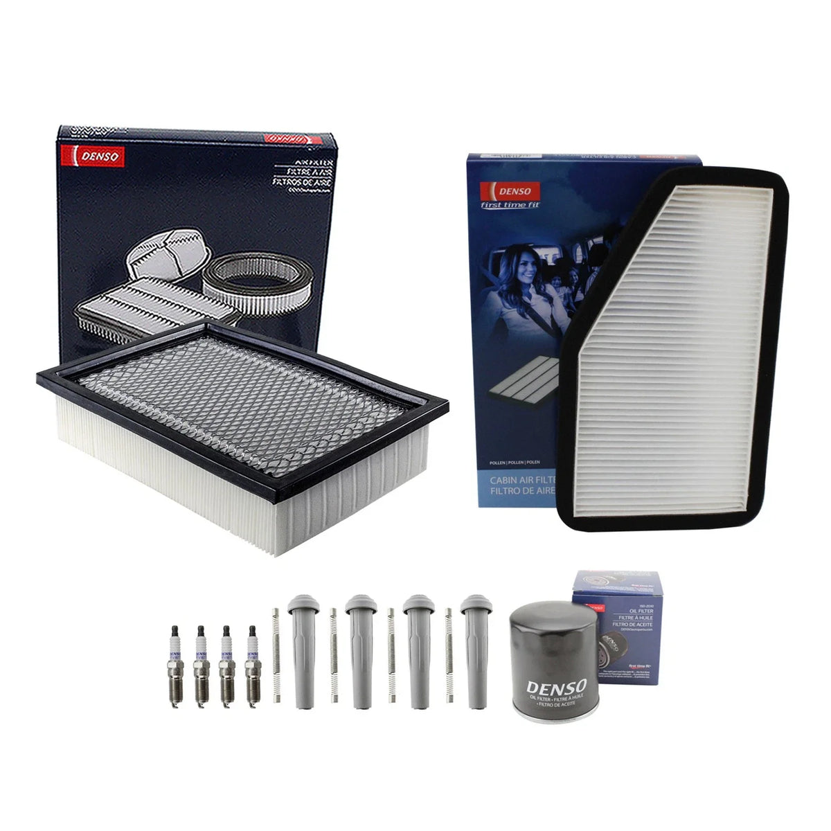 4 Spark Plugs & Boots Denso Tune Up Kit for Tribute/Escape 2001-2012