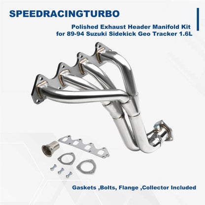 Manifold Kit Exhaust Header for Suzuki Sidekick, Geo Tracker 1989-1994