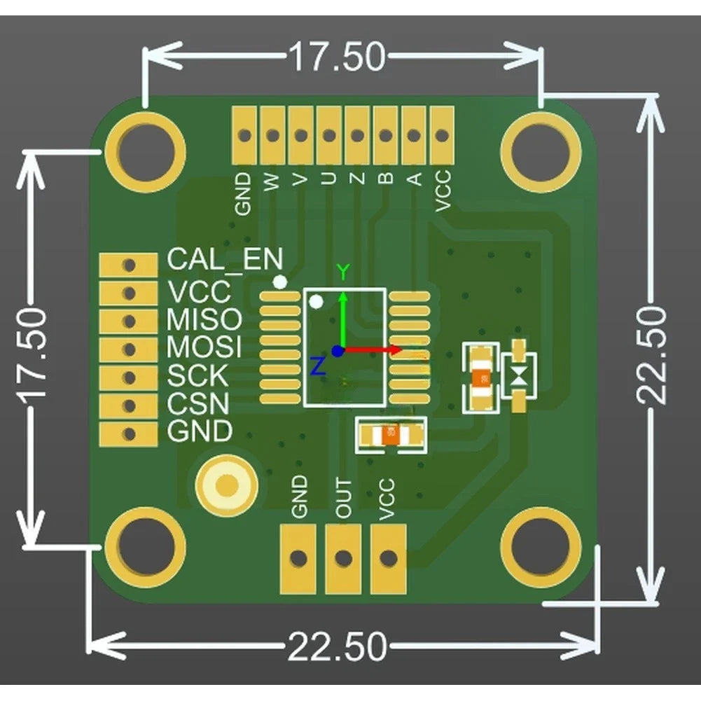 MT6835 PCB Encoder Module for Motor Projects (2.25 x 1.75 cm)