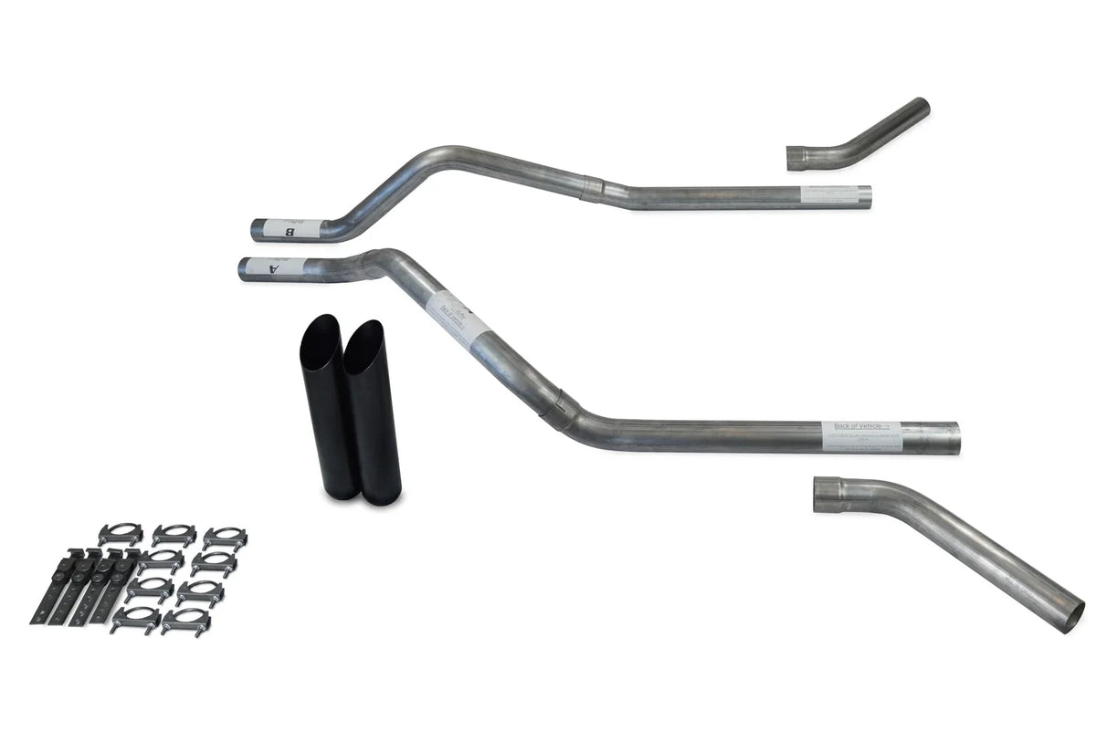 Dual Exhaust Kit for GMC Jimmy (1992–1994) - 2.5" Black Tips Corner Exit