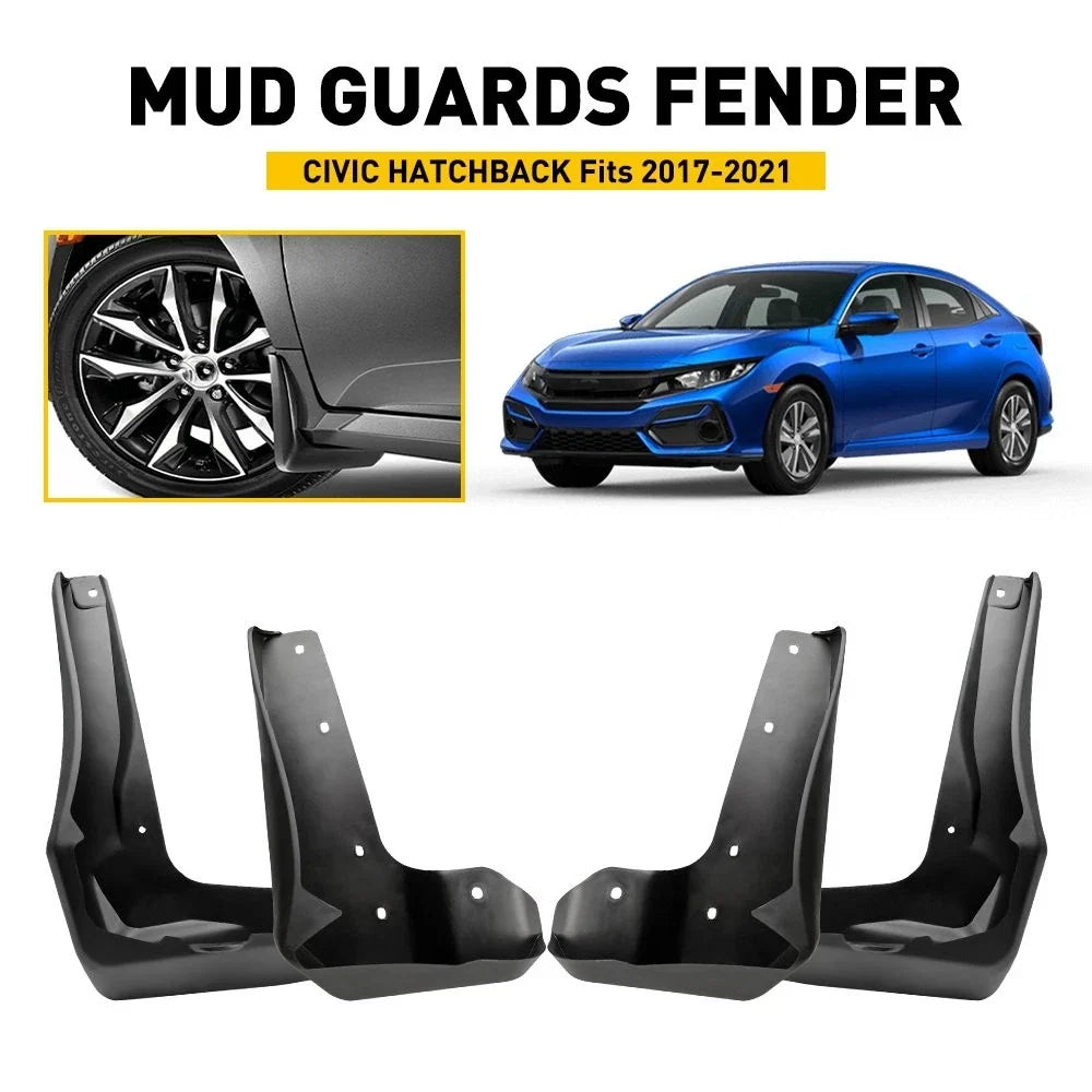 Set of 4 Mud Flaps for Honda Civic Hatchback (2017–2021)