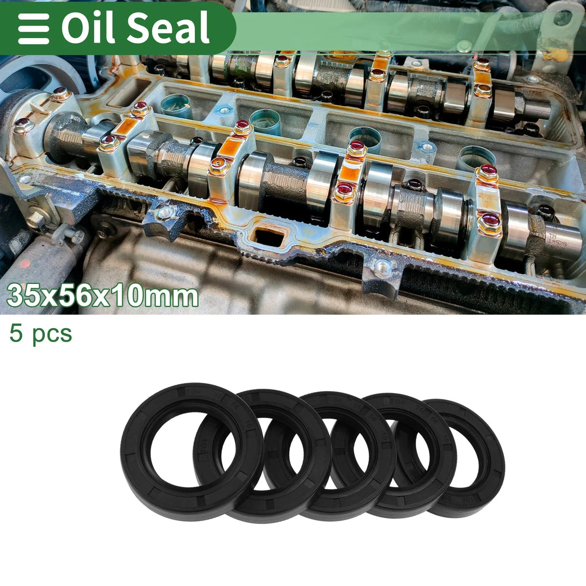 Oil Seal for Various Models (35x56x10mm, NBR Rubber)