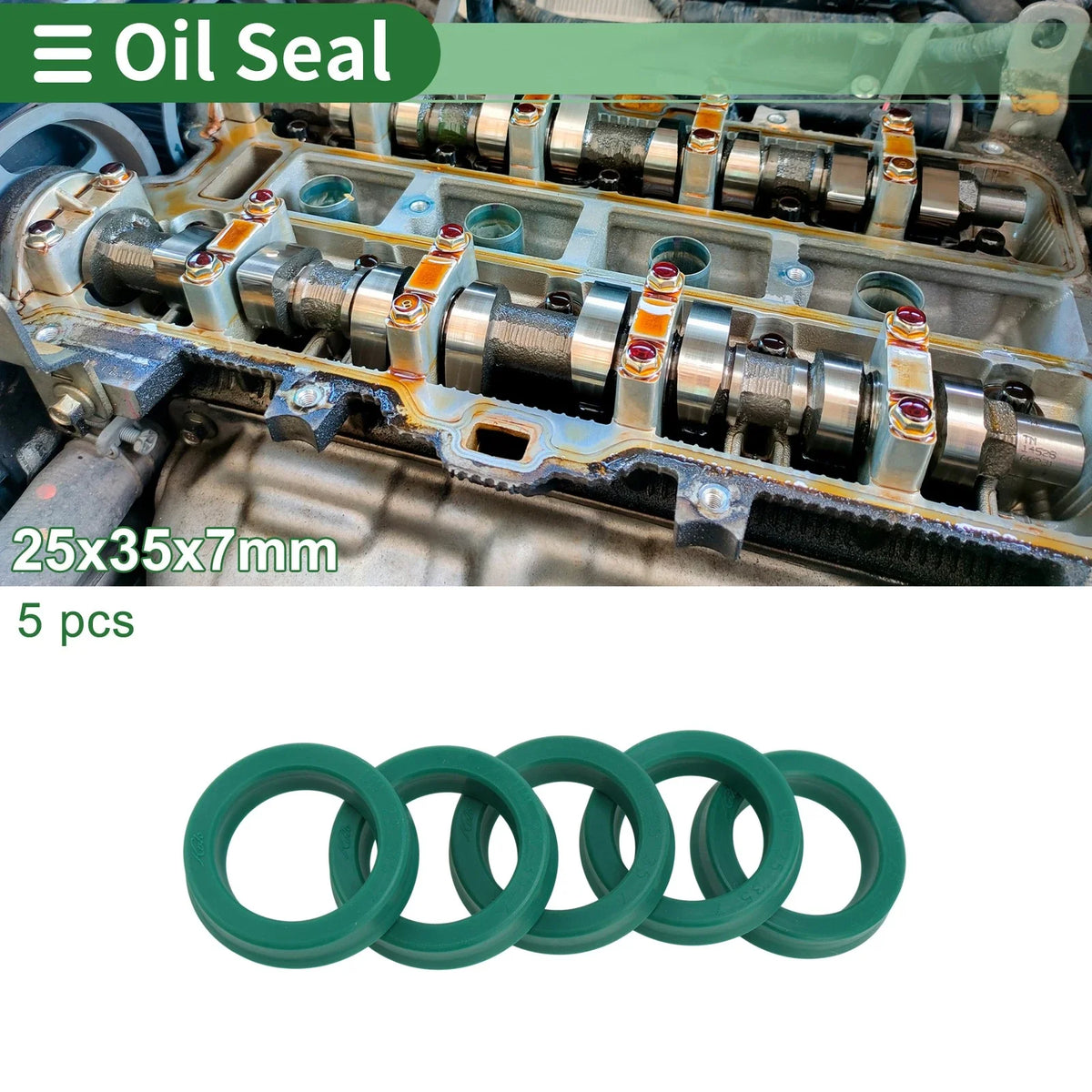 5X Oil Seal Ring for Various Models (25x35x7mm, TPU, High Pressure)