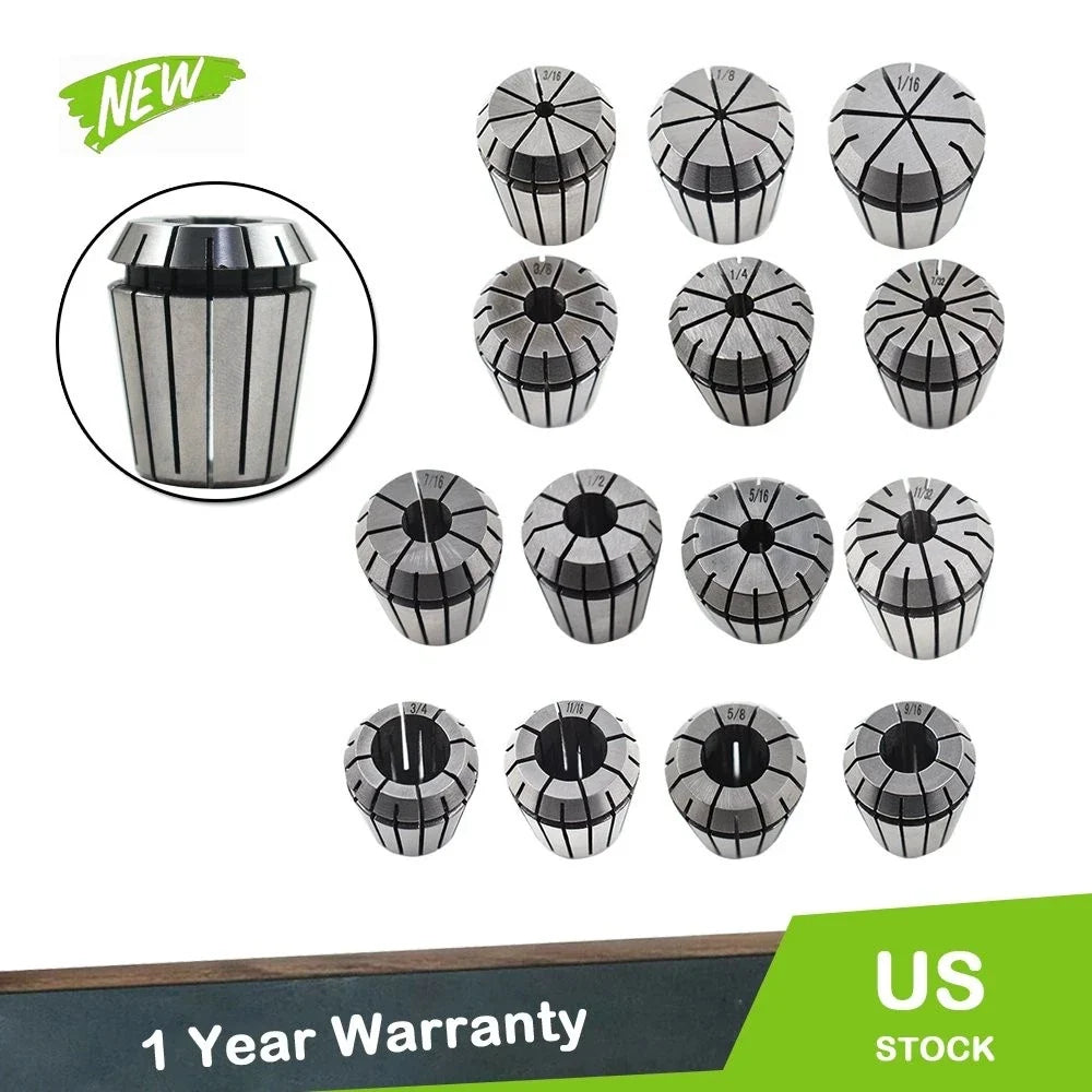 14Pcs ER32 Spring Collet Set for Precision CNC Milling Lathe