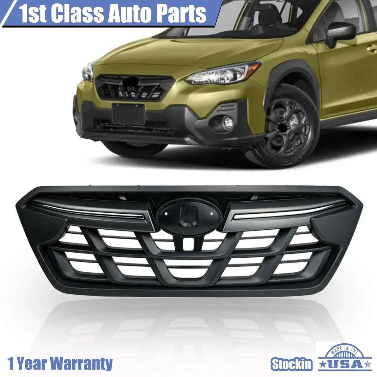 Front Grille for Subaru Crosstrek (2021–2023) Dark Grey & Black Trim