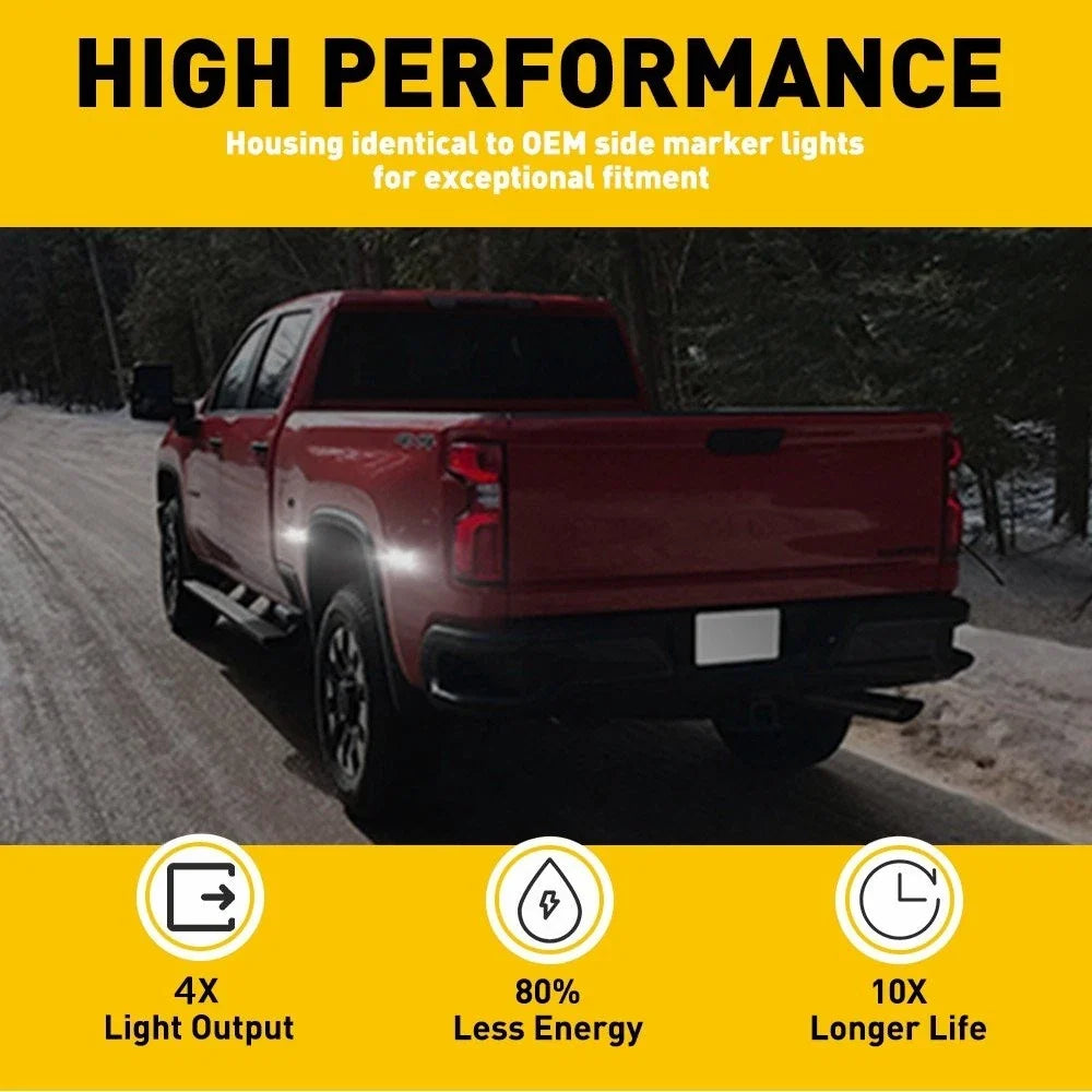 Smoked Side Marker Lights for Chevrolet Silverado 2015 to 2023