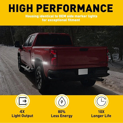 Smoked Side Marker Lights for Chevrolet Silverado 2015 to 2023