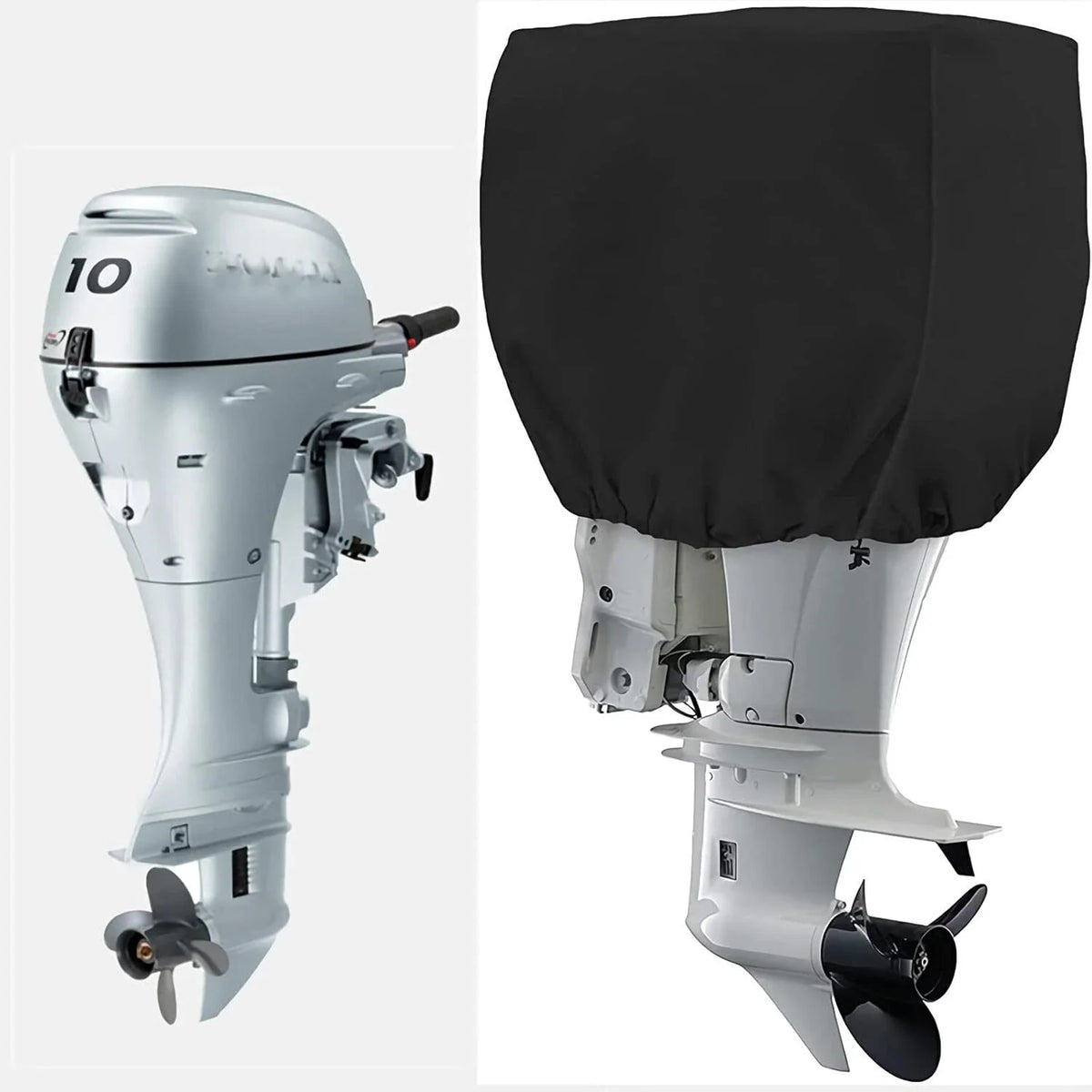 Black Engine Cover for Outboard Motor 15-30 HP - Universal Fit