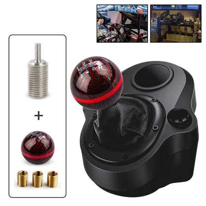 6 Speed Carbon Fiber Shift Knob + Adapter for Logitech G27 G29 G920 G923