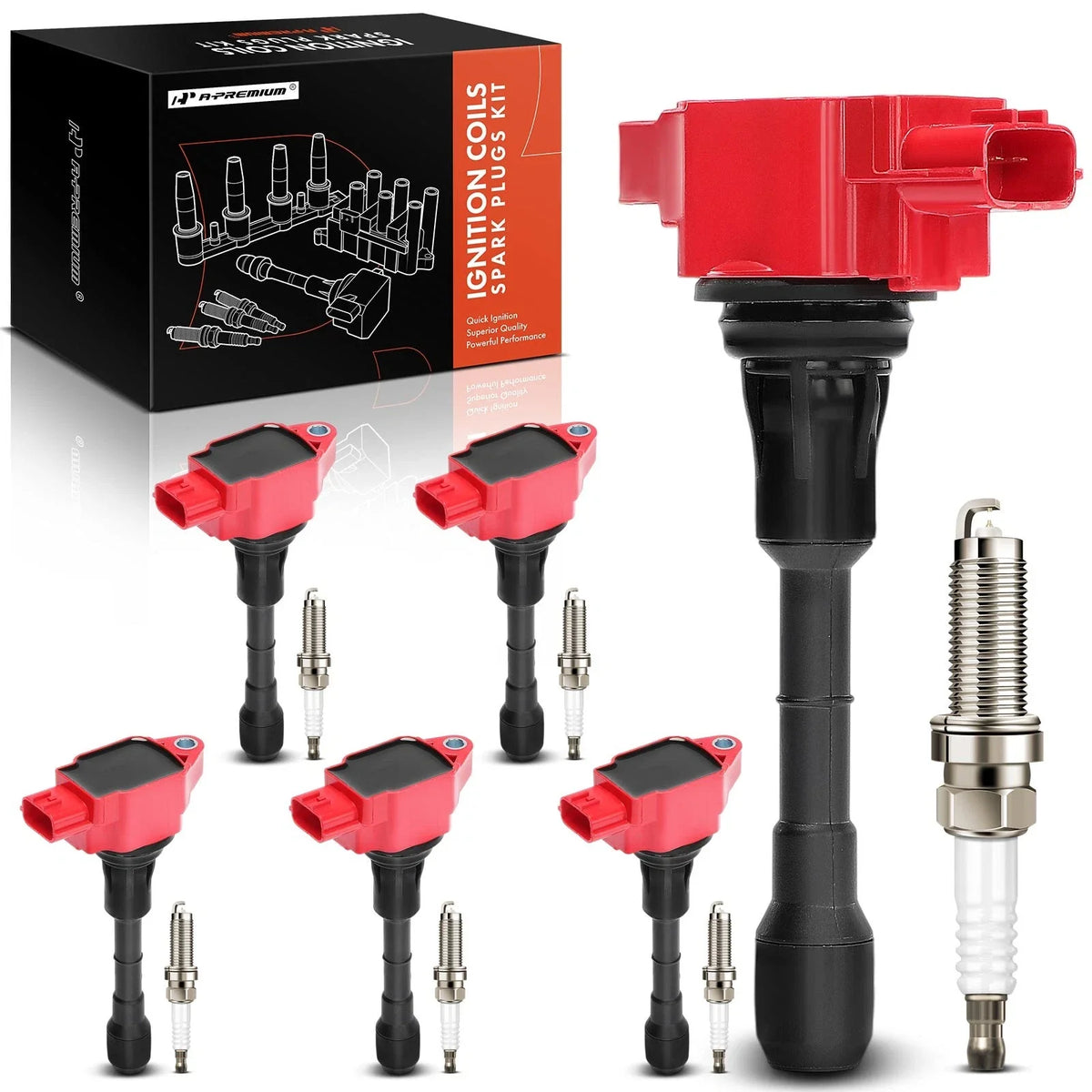 6X Ignition Coil & 6X Iridium Spark Plug for Nissan 370Z (2009–2020)