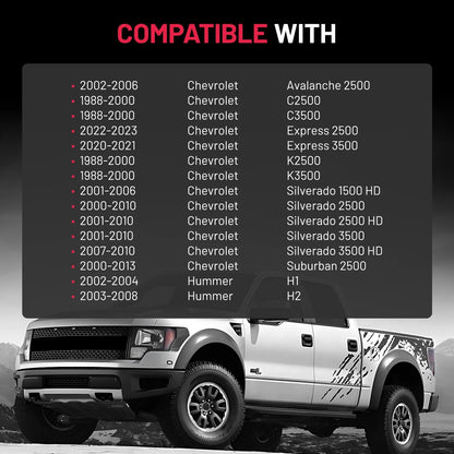 Hubcentric Wheel Spacers 2" 14x1.5 for Chevy K2500 (1988-2000) - 2 Pack