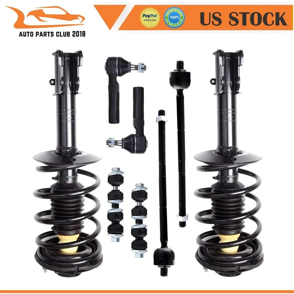 Front Struts and Sway Bar Kit with Tie Rods for PT Cruiser 2001-2010