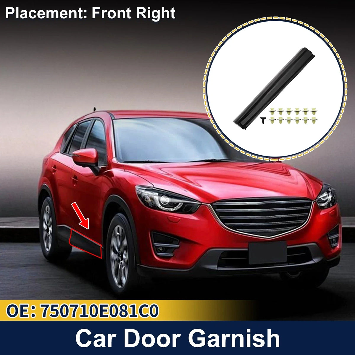 Door Side Lower Trim Garnish   No.750710E081C0