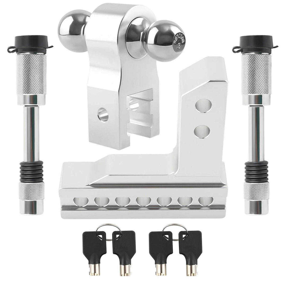 5000 lb Dual Ball Trailer Hitch with 6" Drop (2-5/16" & 2" Ball)