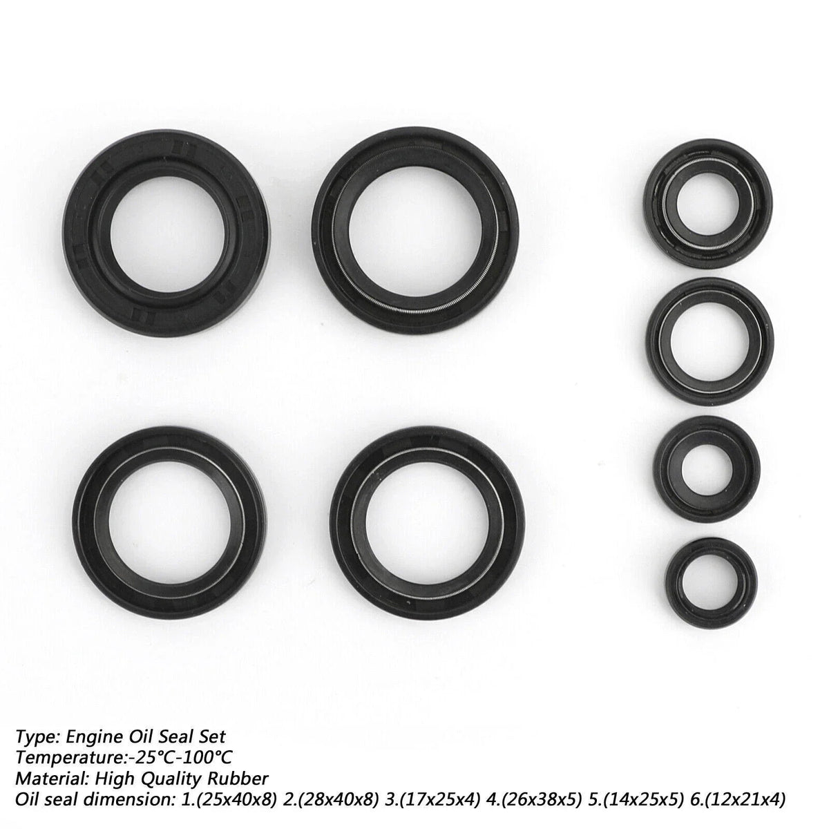 Complete Oil Seal Set Kit x 8 for Yamaha DT 125 (1976–1981)