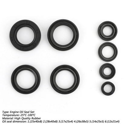 Complete Oil Seal Set Kit x 8 for Yamaha DT 125 (1976–1981)