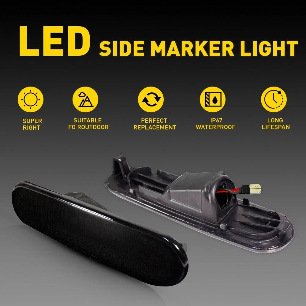 Set of 4 Smoke Front & Rear Bumper Side Marker Lights for Honda Civic Si EP3 (2002–2005)