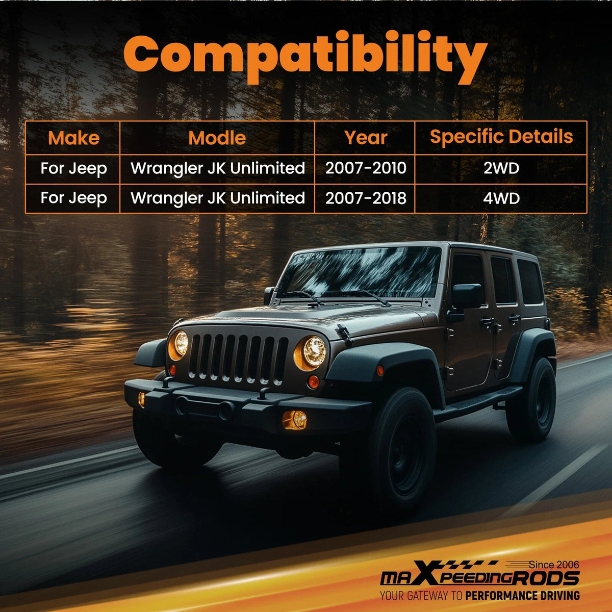 8x Adjustable Control Arms for 0-6" Lift Jeep Wrangler JK 2007-2018