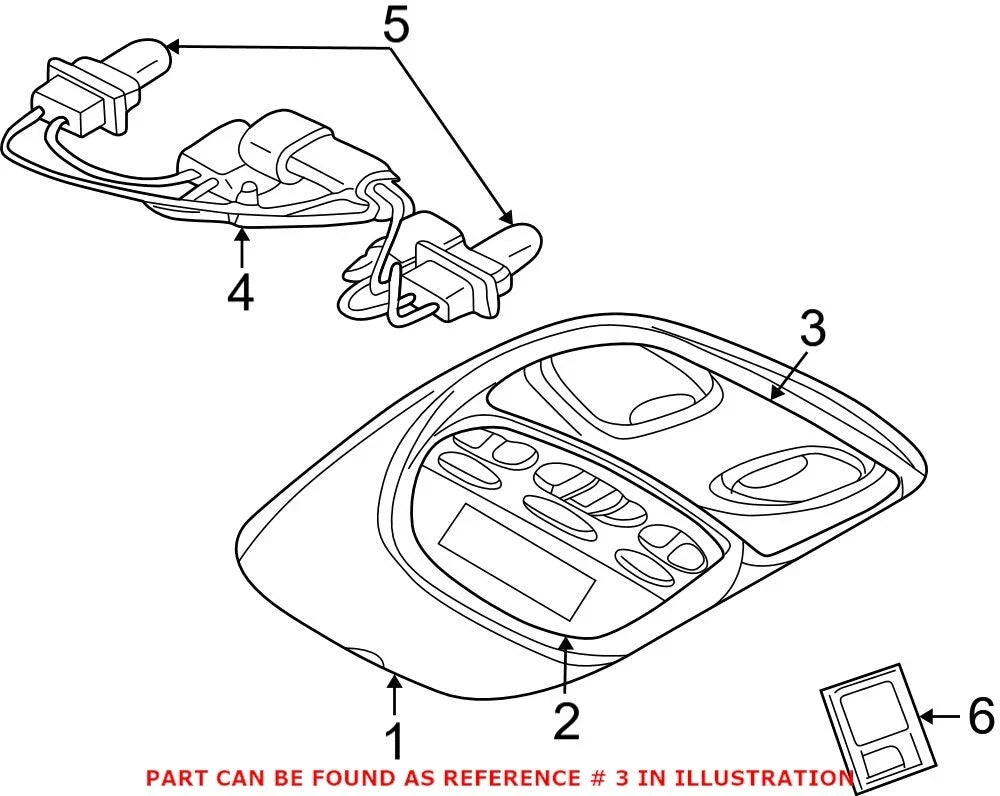Genuine OEM Dome Light for Dodge Ram 3500 (2010–2018) 5JG58BD1AD