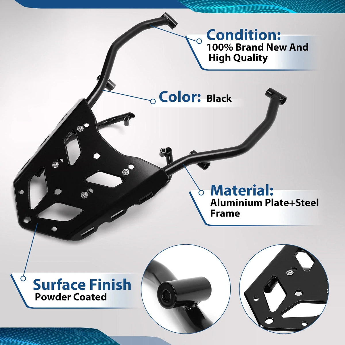Tail Rear Luggage Rack Cargo Carrier for Yamaha Tenere 700 (2019–2023)